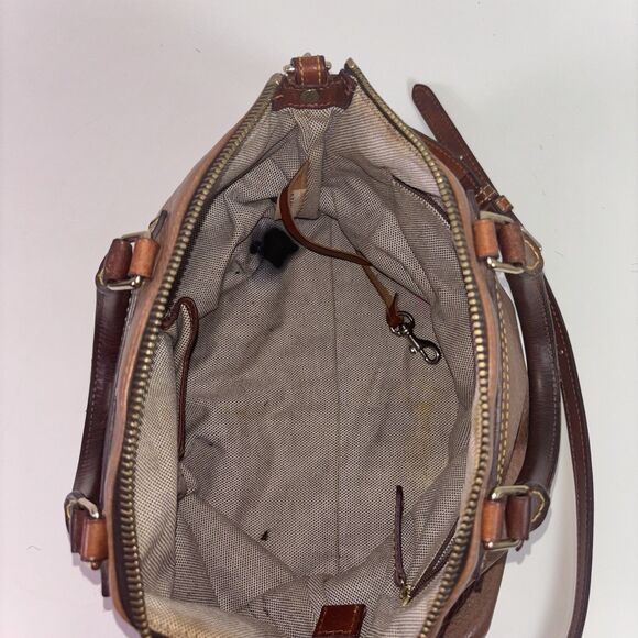 Vintage Dooney & Bourke Florentine Vachetta Brown Leather Large Juliette Satchel - Picture 15 of 16